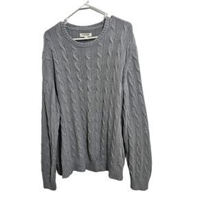 Goodthreads Men's Grey Soft Cotton Cable Stitch Crewneck Sweater. Size XXL